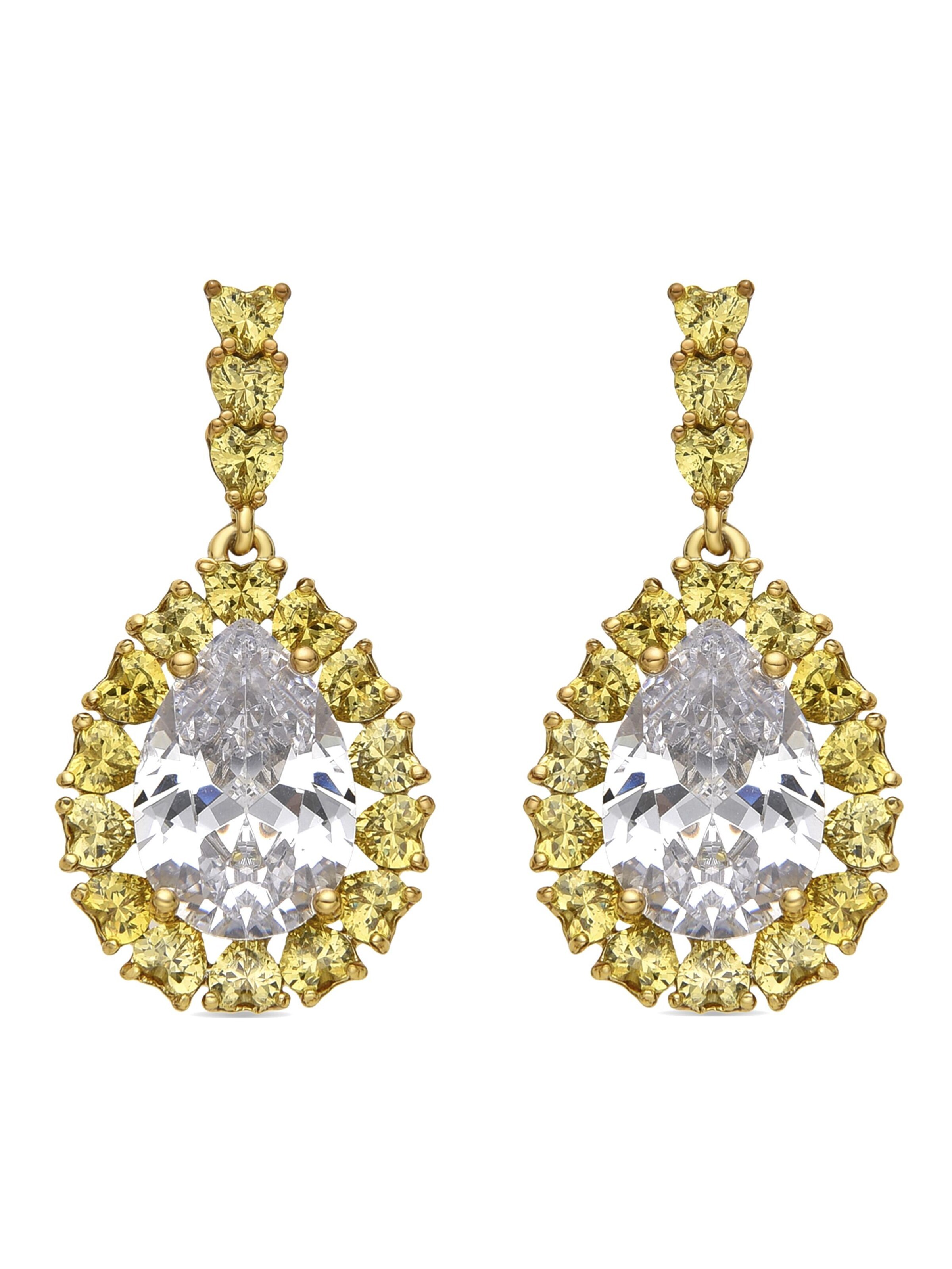 Luxenter Earrings 'Welo' in Yellow: front