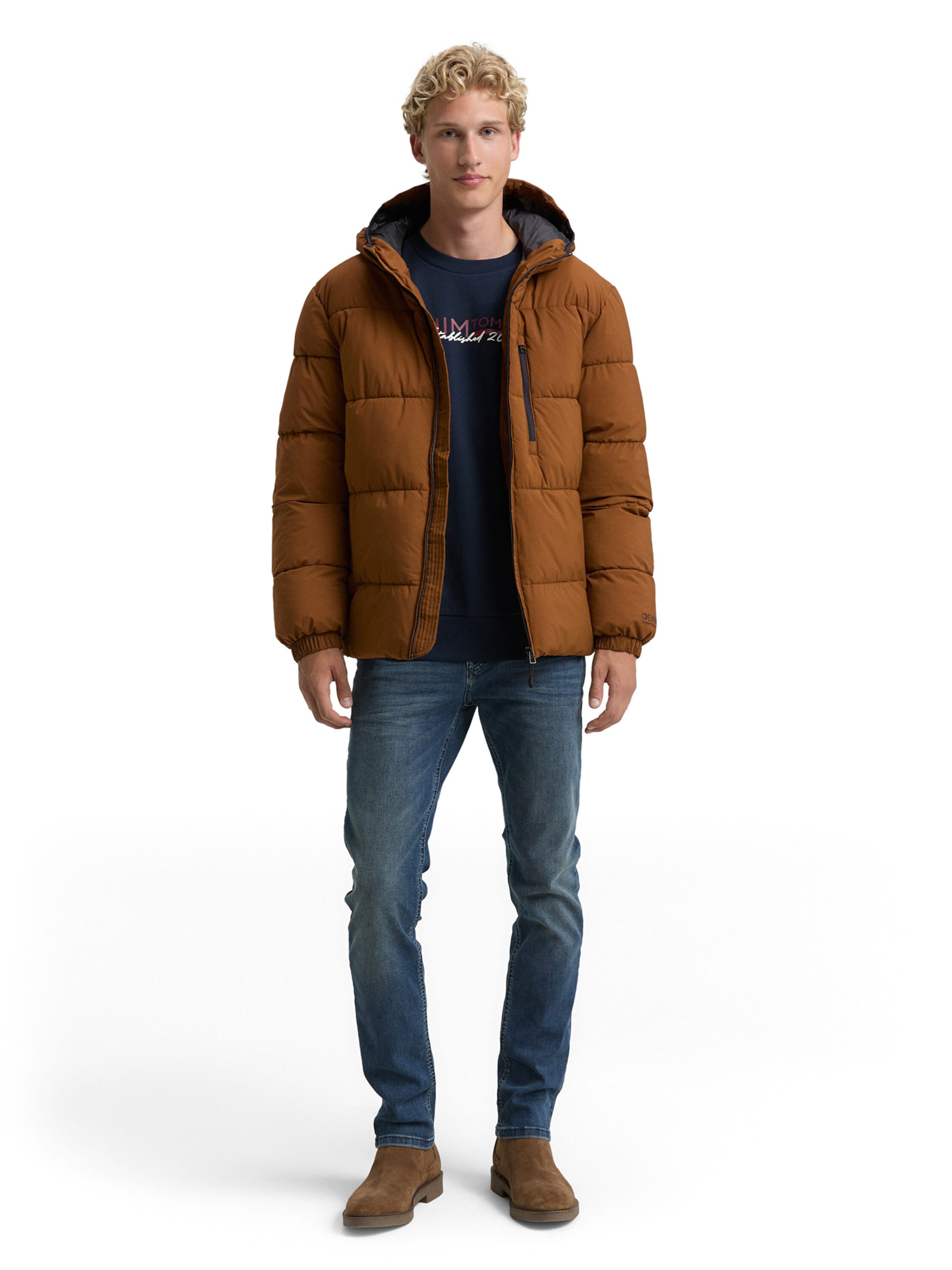 TOM TAILOR DENIM Winter Jacket in Brown
