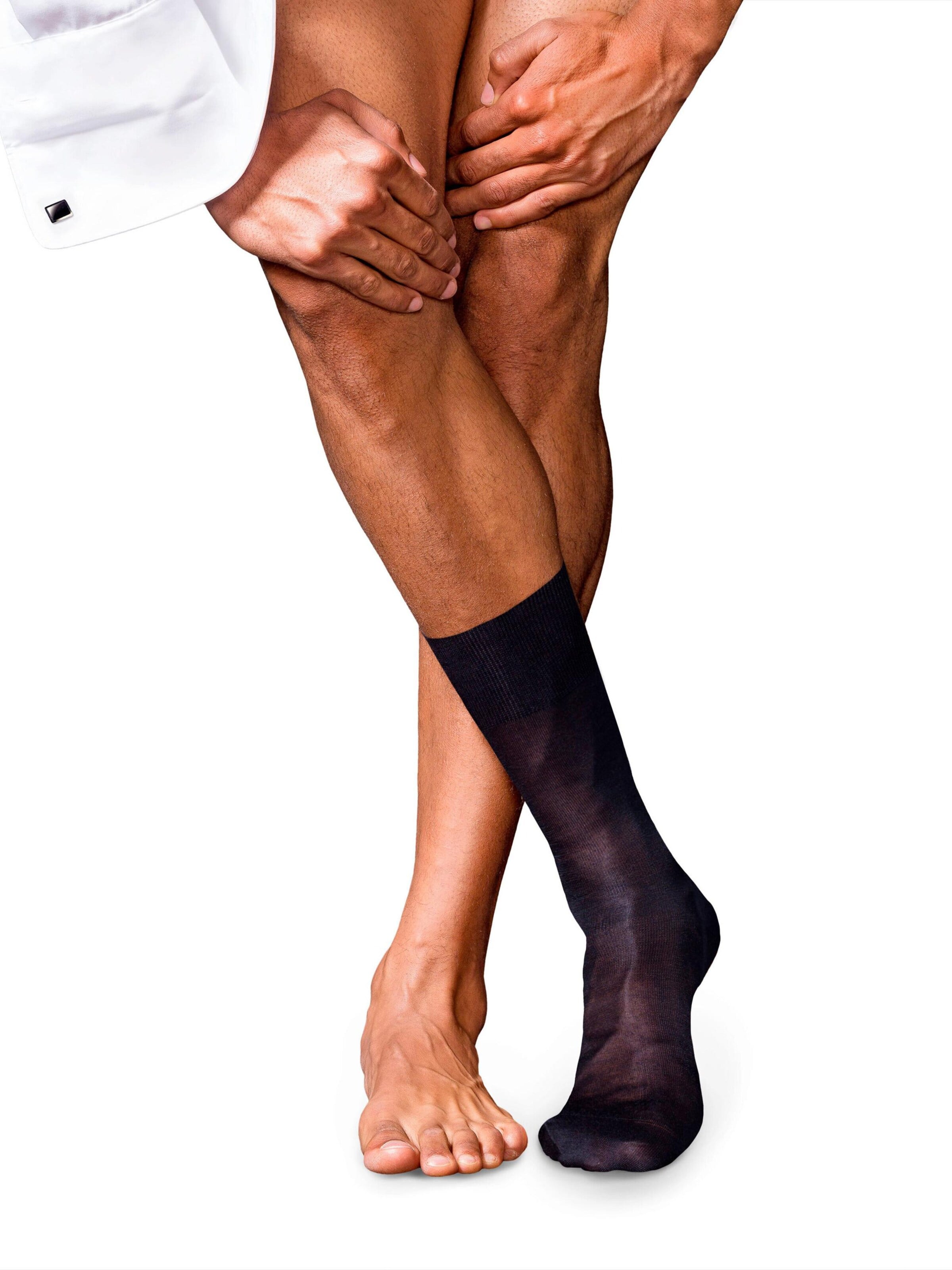 FALKE Socks 'No. 4 Pure Silk' in Blue: front