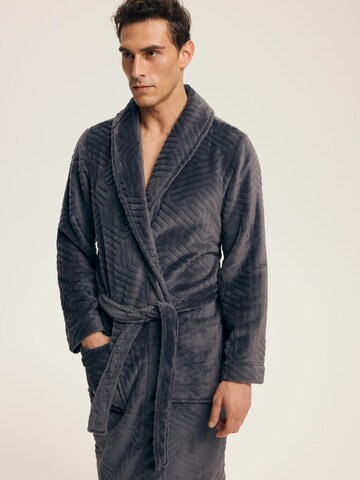 Henderson Short Bathrobe 'Nandu' in Grey