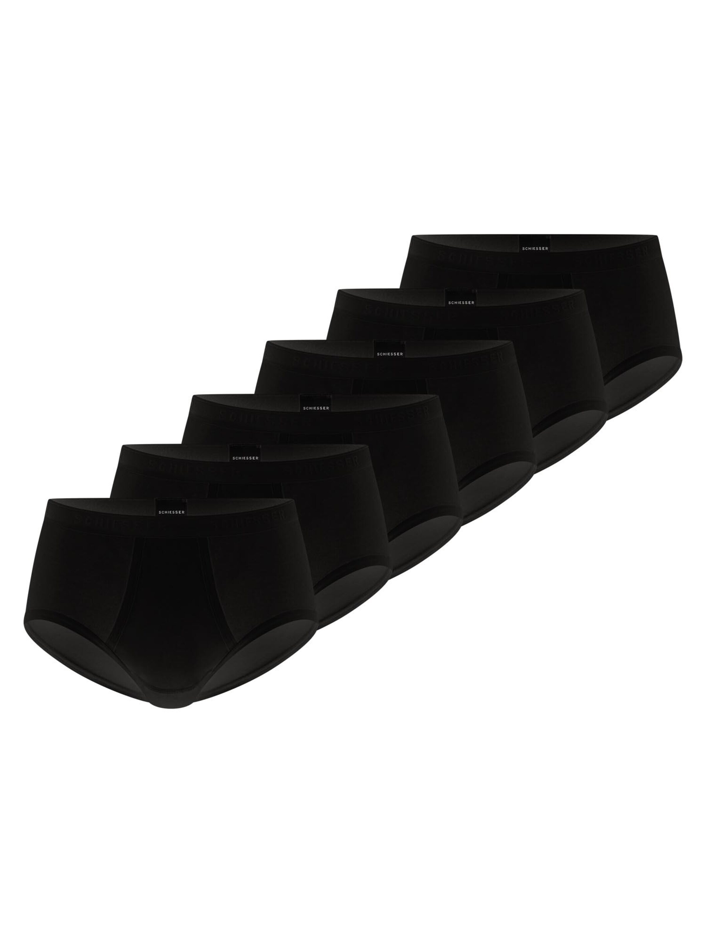 SCHIESSER Slip 'Original Classics Feinripp' in Zwart: voorkant