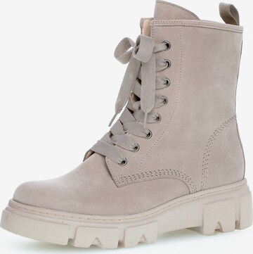 GABOR Lace-Up Ankle Boots in Beige: front