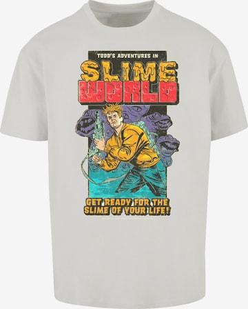 F4NT4STIC Shirt 'Retro Gaming Todd's Adventures In SlimeWorld' in Wit: voorkant