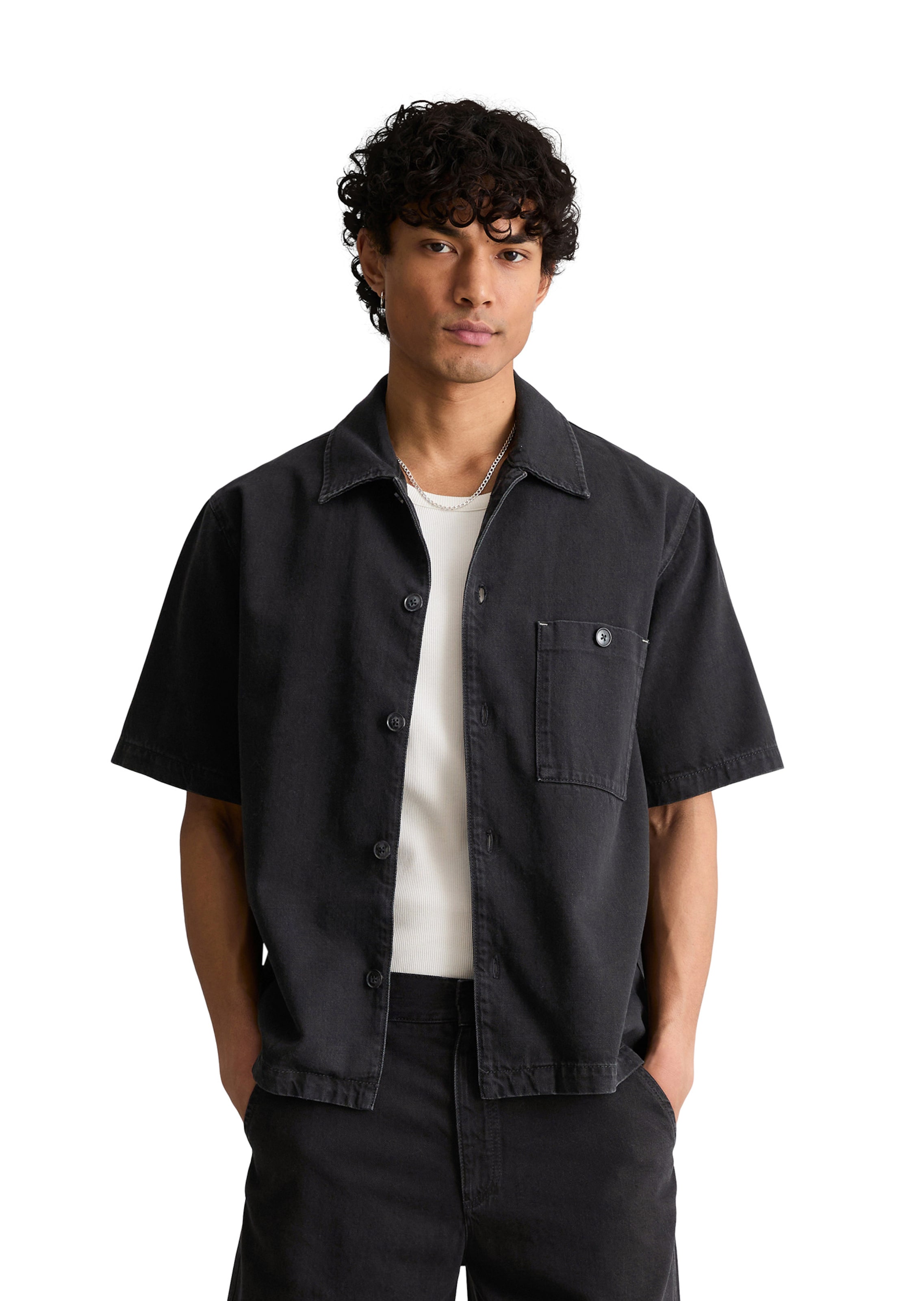 Marc O'Polo DENIM Regular fit Overhemd in Zwart: voorkant
