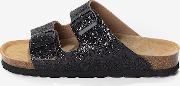 Bayton Pantolette 'Atlas' in Schwarz: Vorderseite