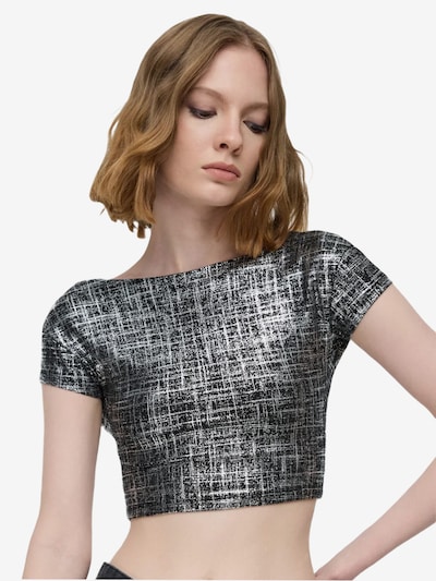No Matter What Top in XS in de kleur Zwart / Zilver, Productweergave