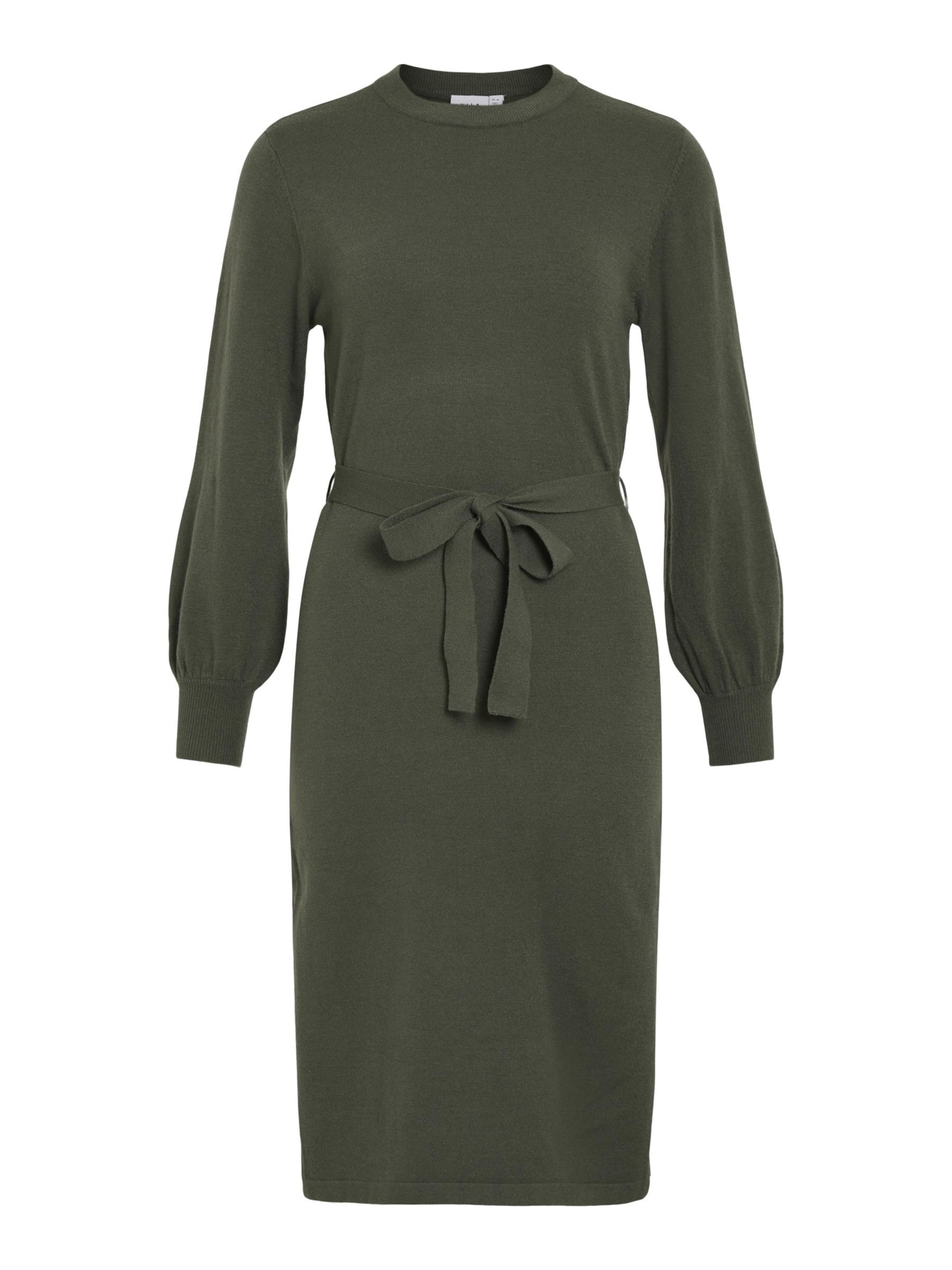 VILA Strikkjole i grøn: forside