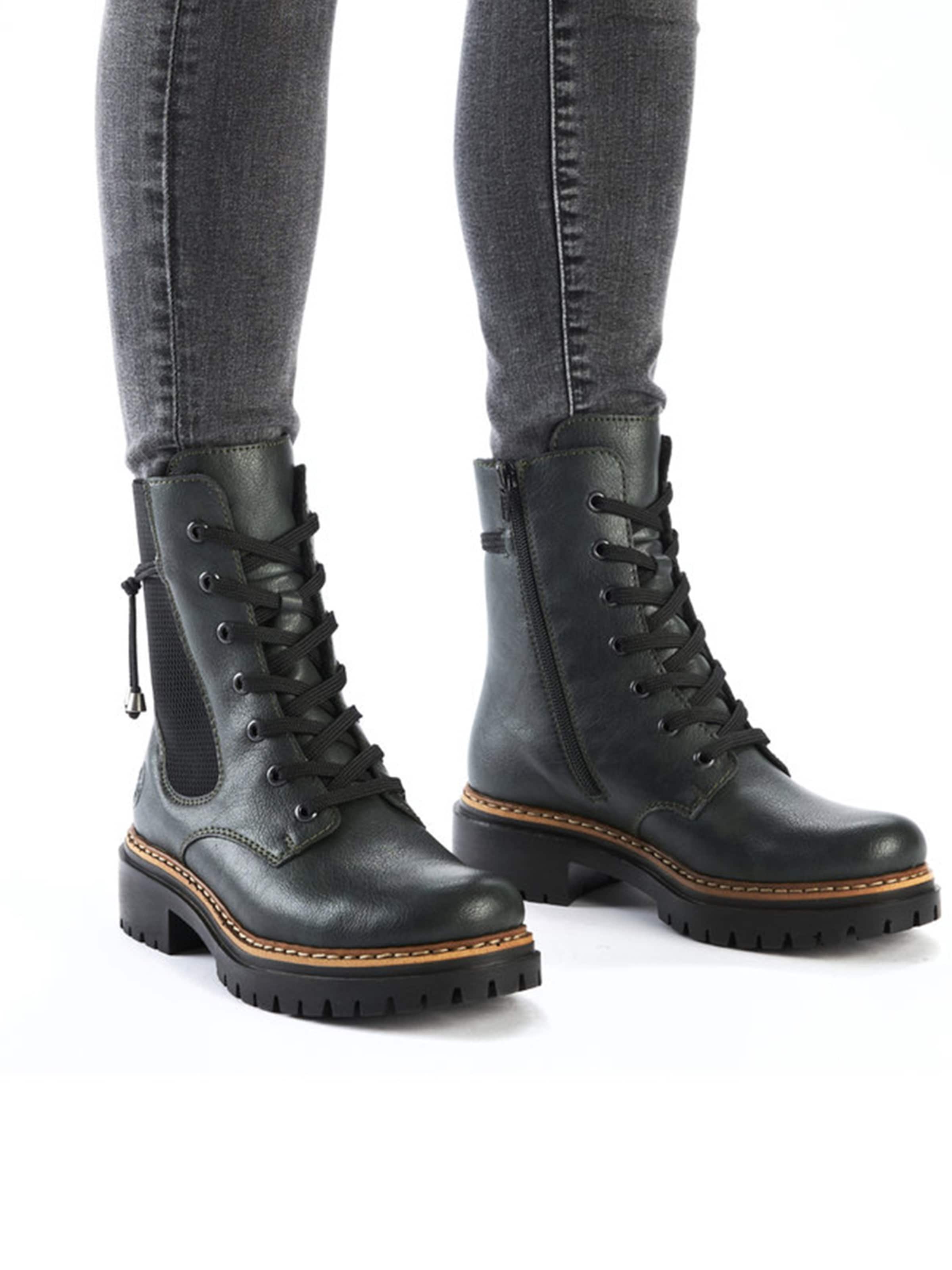 Rieker Lace-up bootie in Green