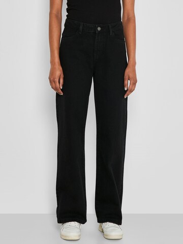 Noisy may Wide leg Jeans 'Amanda' in Zwart: voorkant