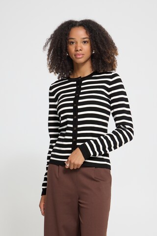 ICHI Knit Cardigan 'LULS ' in Black: front