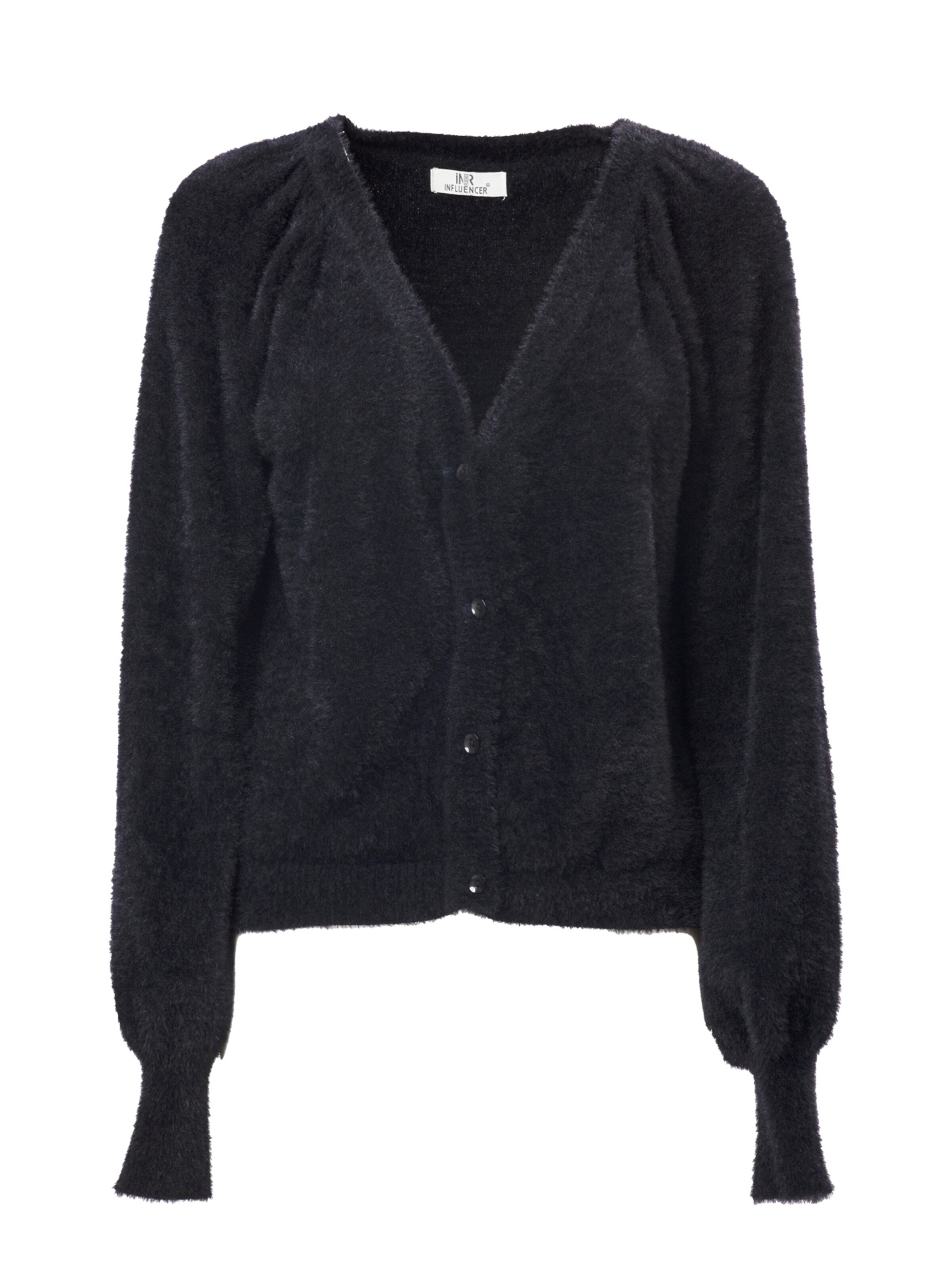 Influencer Kardigan – černá: přední strana
