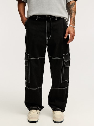 Pull&Bear Baggy Rifľové kapsáče - Čierna: predná strana