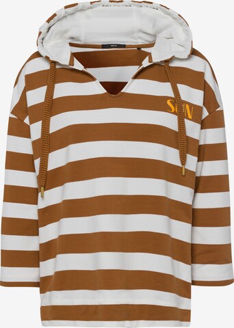 zero Sweatshirt mit Streifen in Braun: predná strana