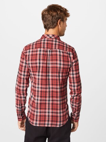 BLEND Regular fit Button Up Shirt in Red