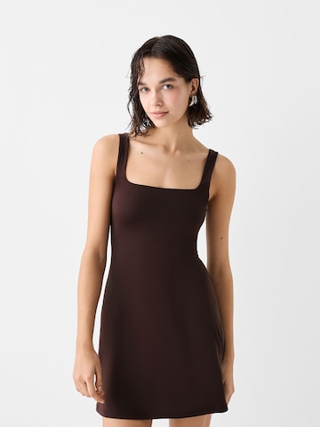 Bershka Dress in Brown: front