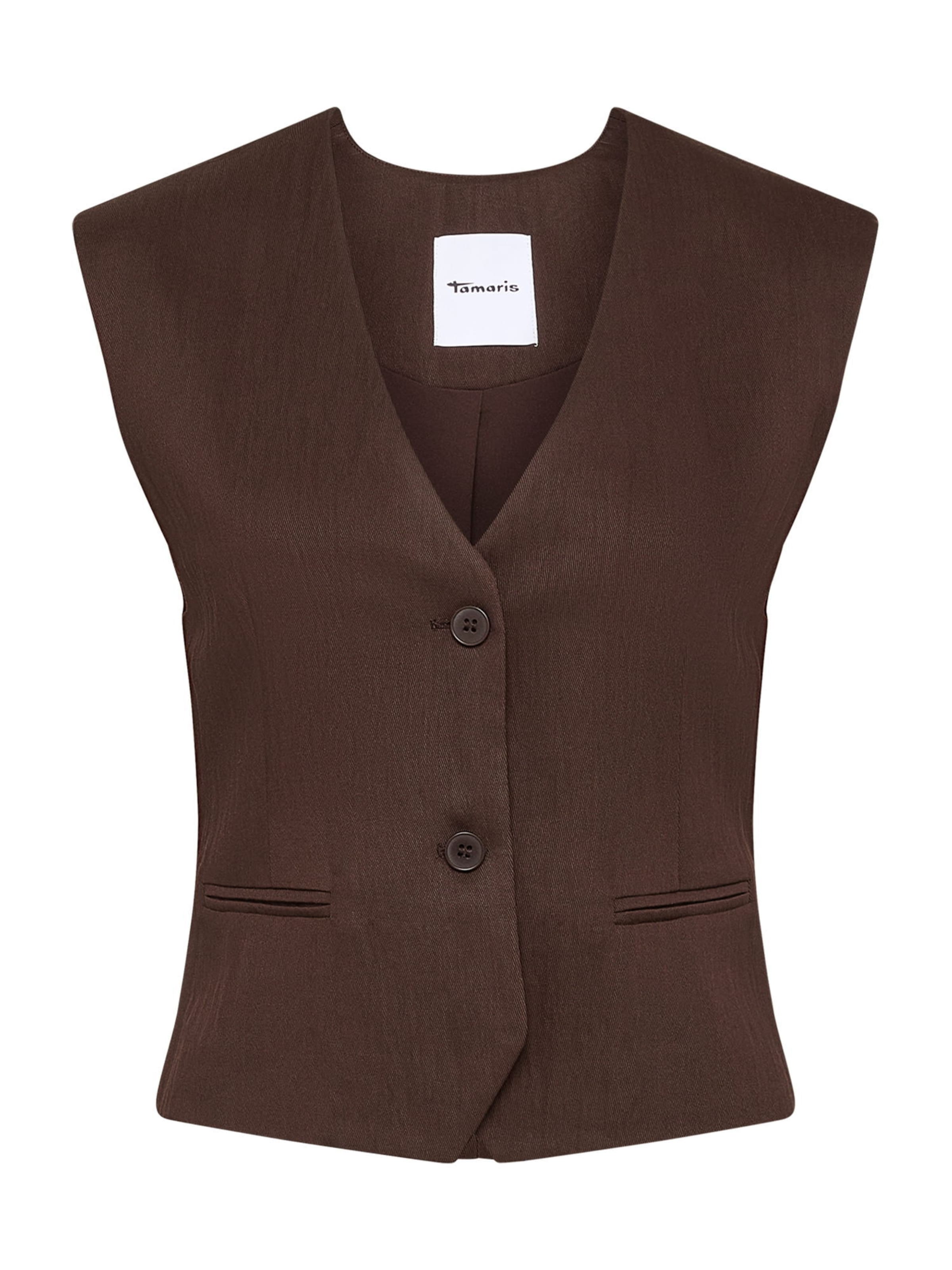Gilet de costume 'Grainau' Tamaris en marron : devant