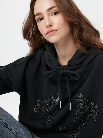 True ReligionSweater majica 'HOODY CROP BOXY HORSESHOE' - crna boja