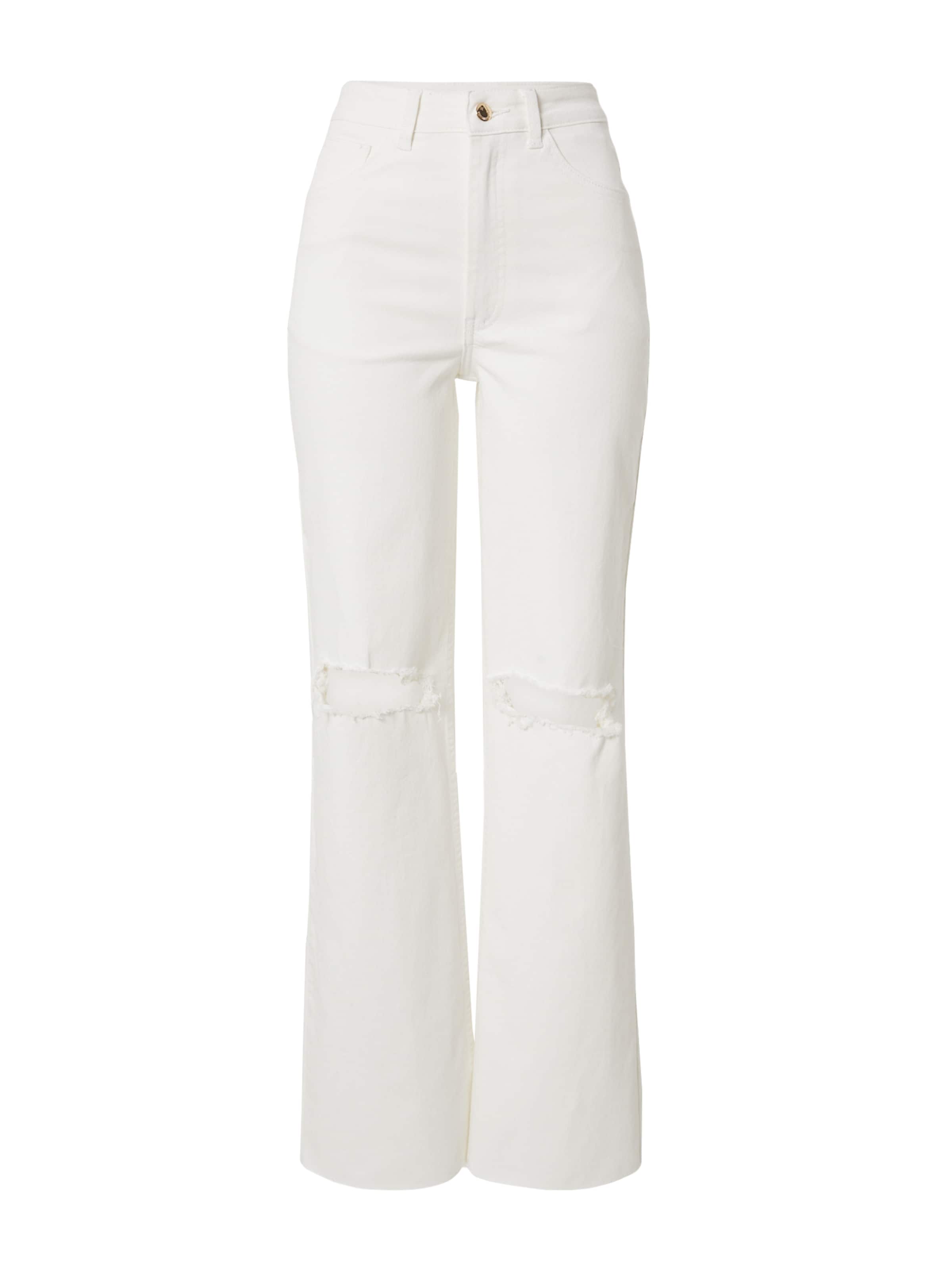 Hoermanseder Wide Leg Farkut 'Greta' värissä valkoinen: etupuoli