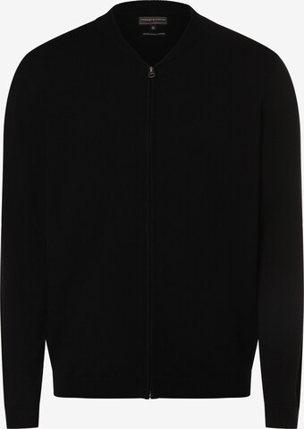 Finshley & Harding Knit Cardigan in Black: front