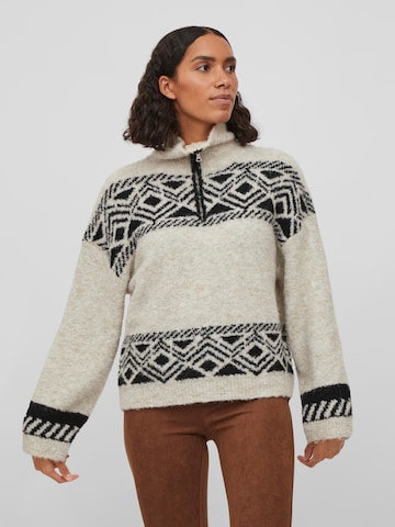 VILA Sweater 'Finka' in Beige: front