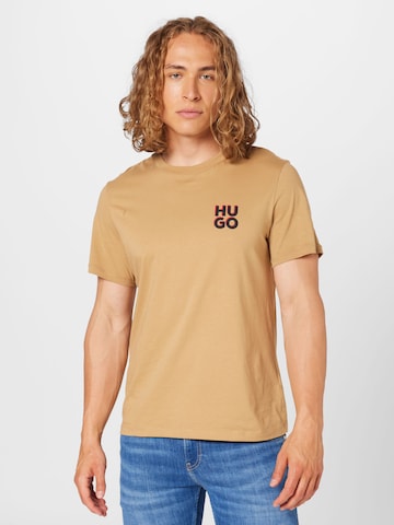 HUGO Red - Camiseta 'Dimento' en beige: frente