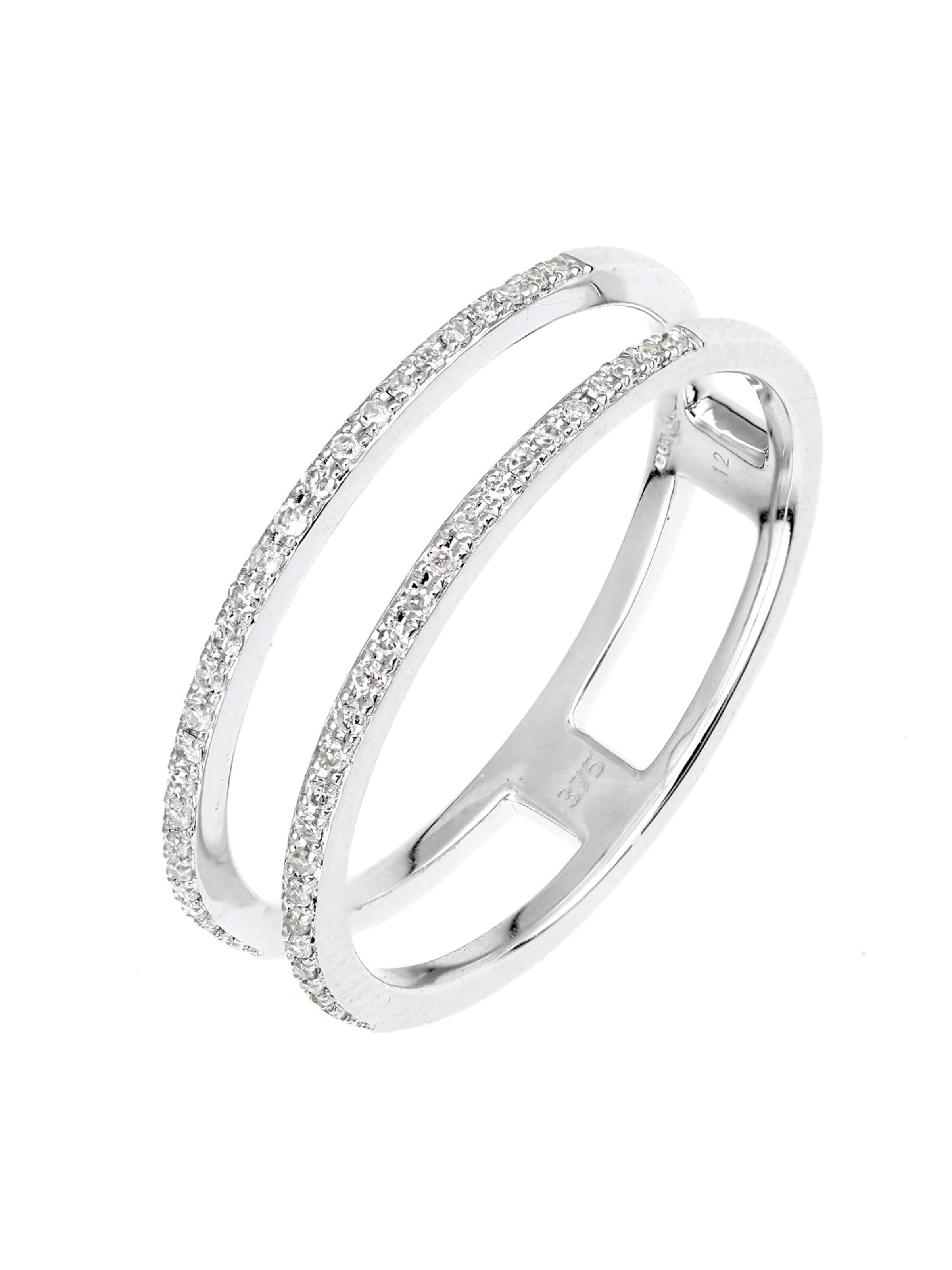 DIAMANT LETERNEL Ring 'Ring aus 375 Weißgold mit Diamant'‌‌‌‌‌‌‌ in Silber