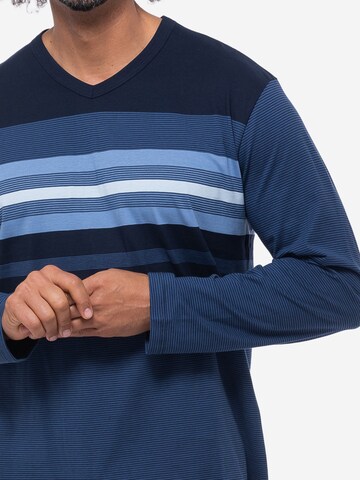 Ammann Long Pajamas 'Cotton' in Blue