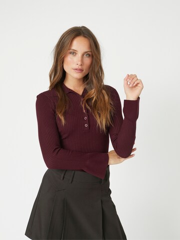 Pull-over 'Bonny' co'couture en rouge