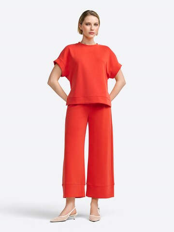 Rich & Royal Wide leg Pleat-front trousers in Red