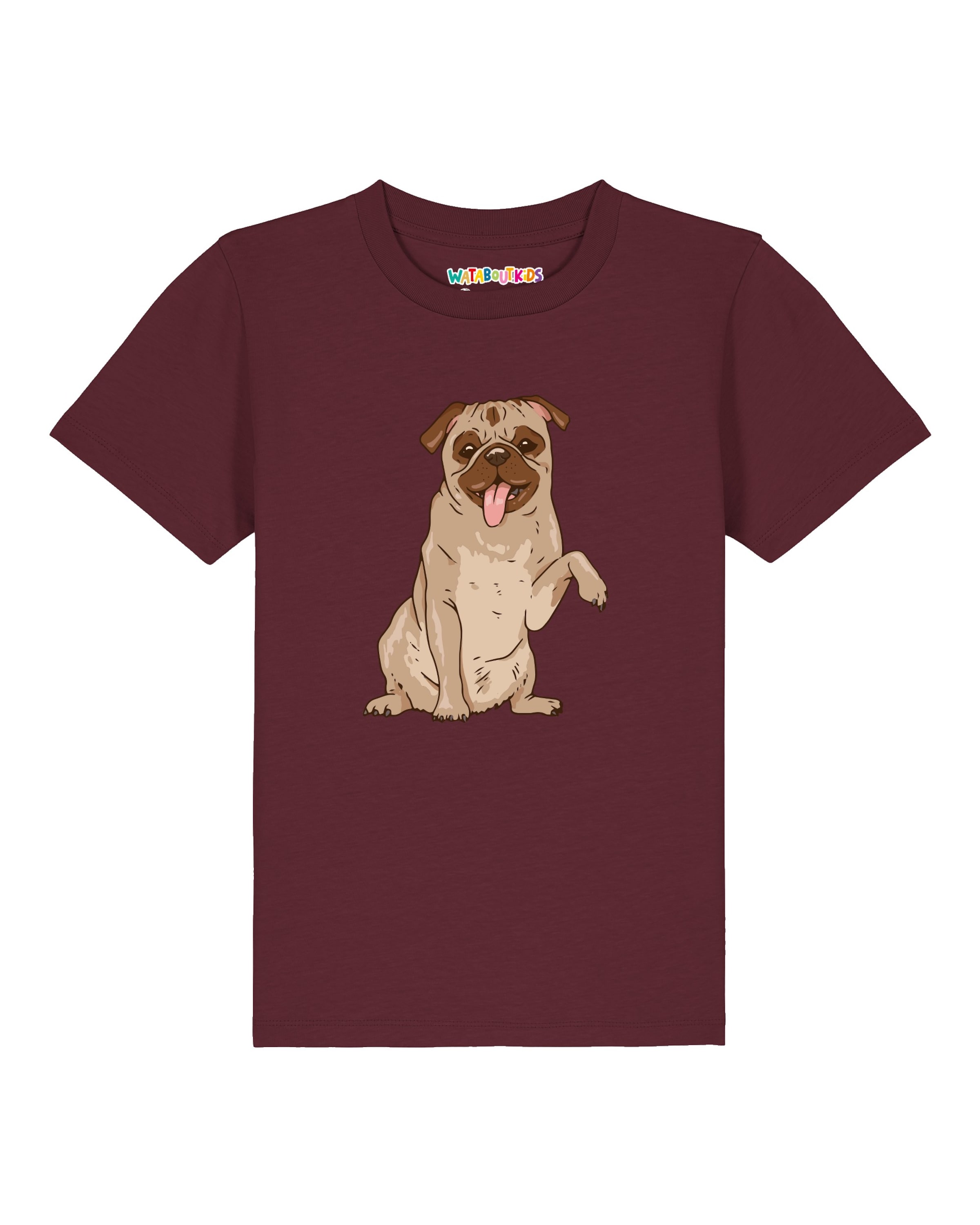 watabout.kids T-Shirt 'Mops' in Rot: Vorderseite