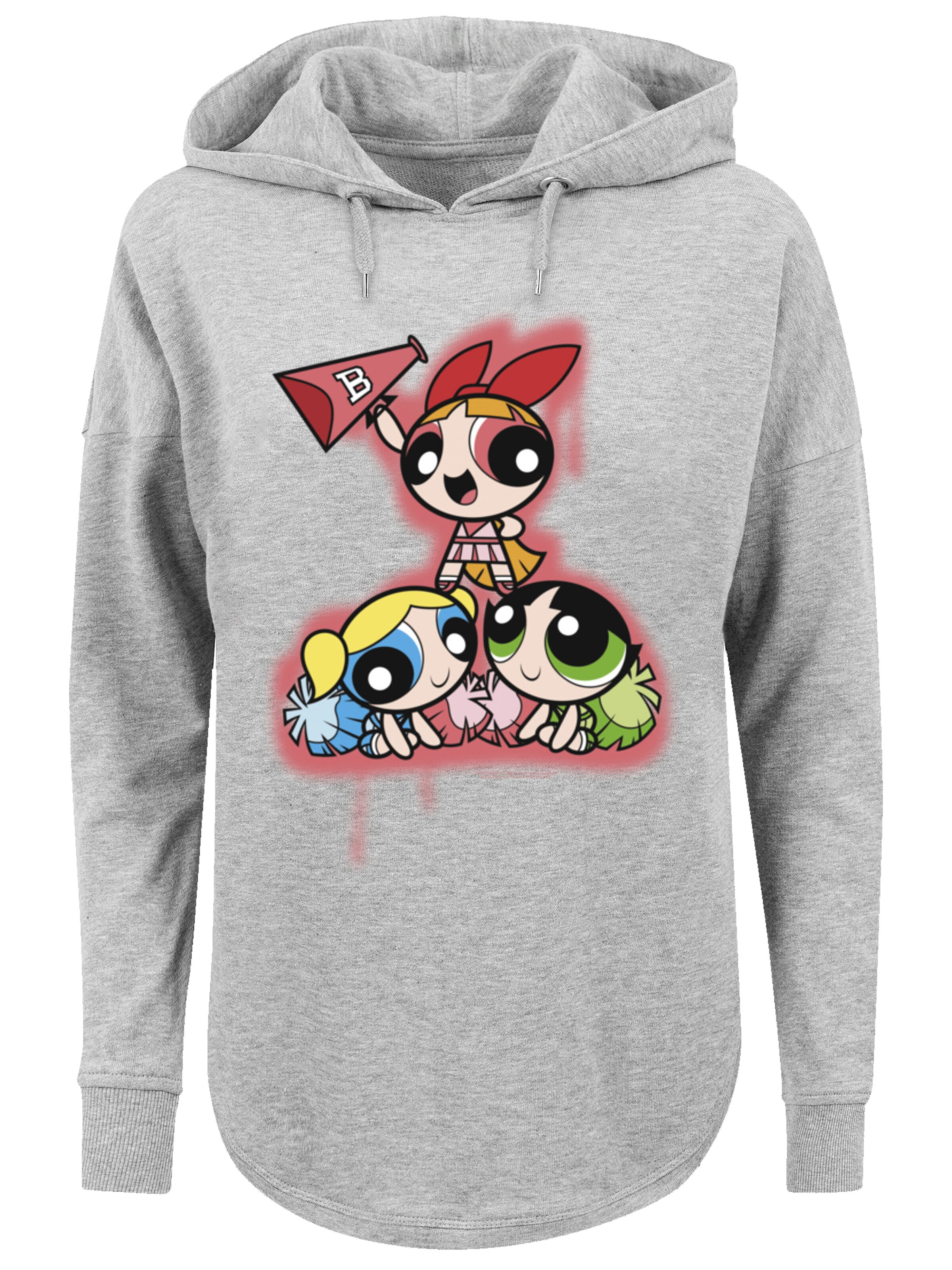 Sweat-shirt 'Powerpuff Girls Cheerleaders' F4NT4STIC en gris : devant