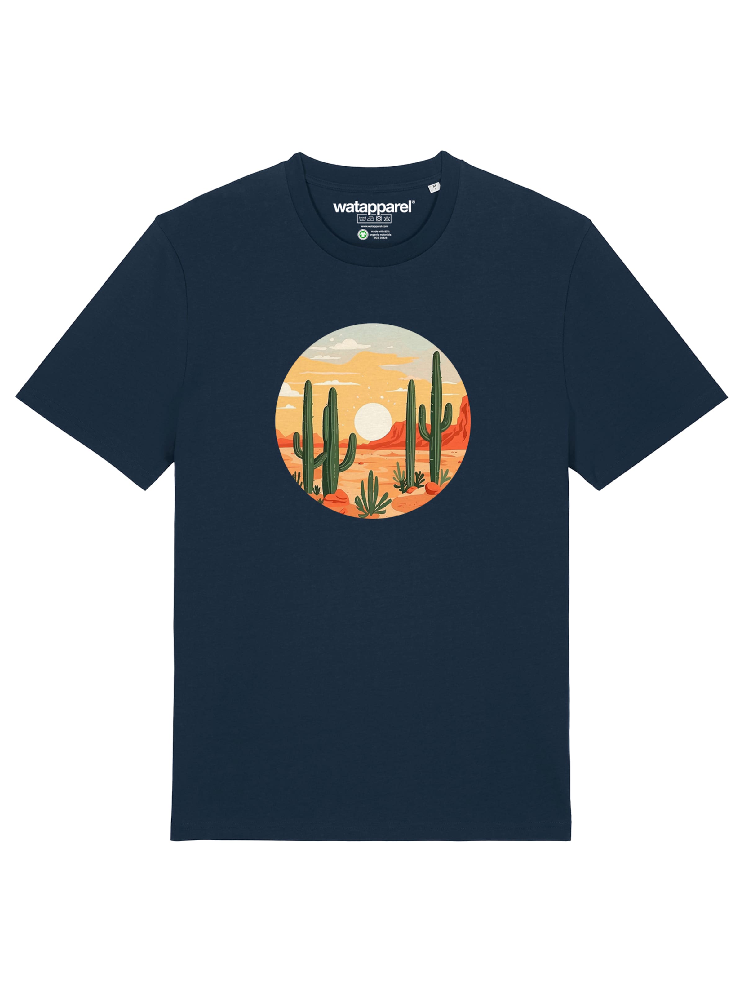 T-Shirt 'Sonnenuntergang in der Wüste' Watapparel en bleu : devant