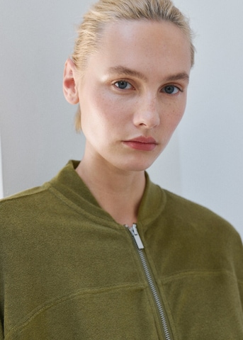 MANGO Knit Cardigan 'terry' in Green