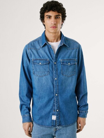 Coupe regular Chemise Pepe Jeans en bleu : devant