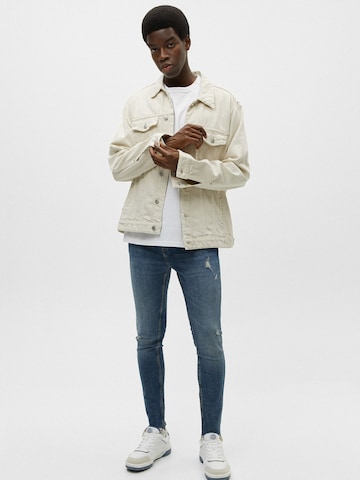 Coupe slim Jean Pull&Bear en bleu : devant