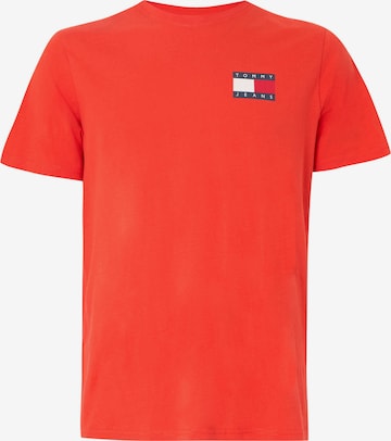 sarkans Tommy Jeans T-Krekls 'ESSENTIAL': no priekšpuses