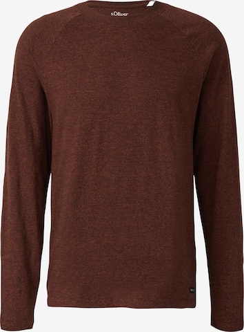 s.Oliver Shirt in Bruin: voorkant