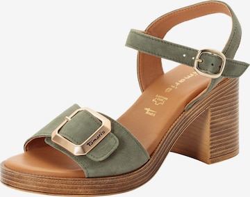 Sandales Tamaris en vert : devant