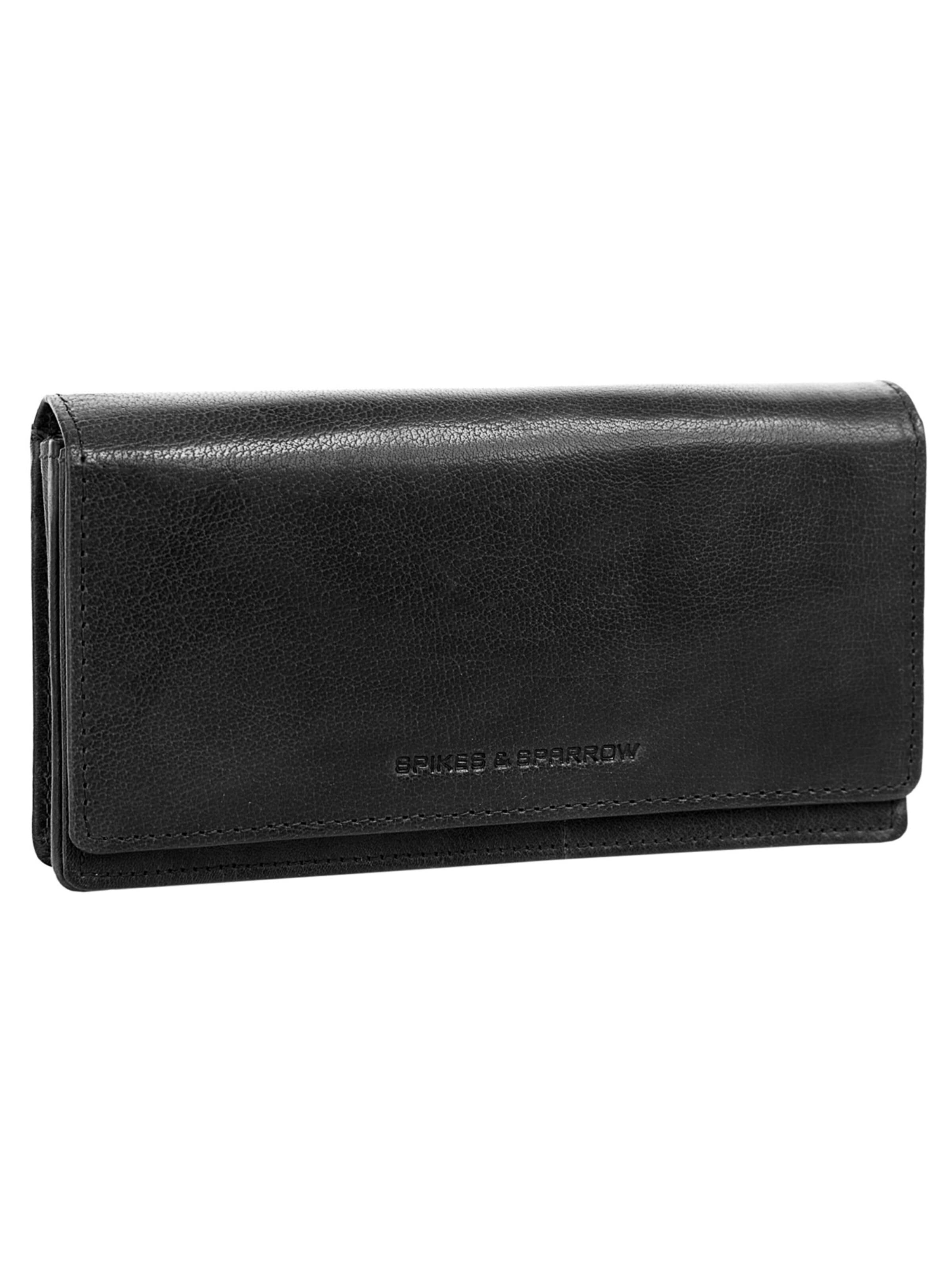 Spikes & Sparrow Wallet in Black: front