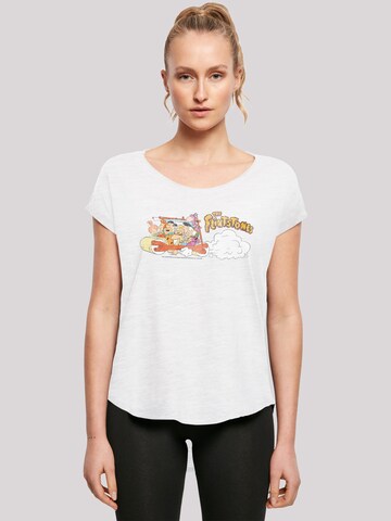 T-shirt 'The Flintstones Family Car' F4NT4STIC en blanc : devant