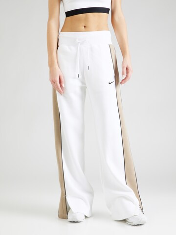 Nike Sportswear Wide leg Παντελόνι 'FLC PHX' σε λευκό: μπροστά