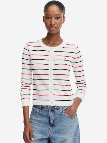 Tommy Jeans - Cárdigan 'TJW ESSENTIAL CREW N DW0DW20976' en blanco: frente