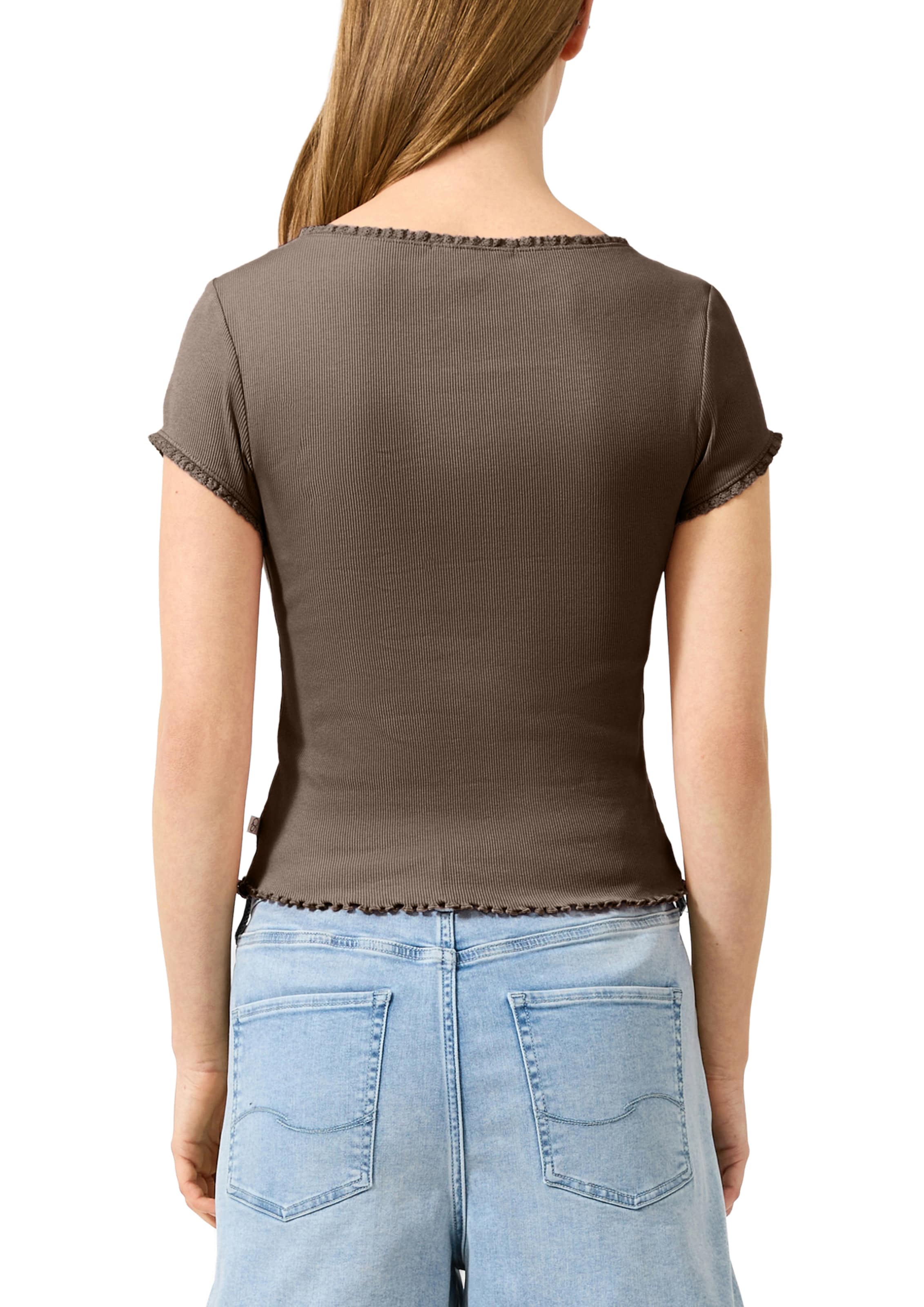 QS T-Shirt in Braun