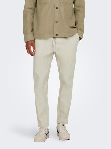 Effilé Pantalon '22024966' Only & Sons en beige : devant