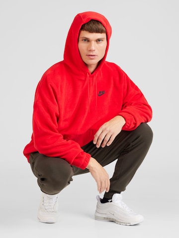 raudona Nike Sportswear Megztinis be užsegimo 'CLUB+ Polar'
