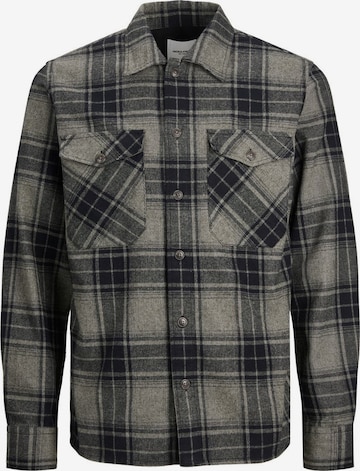 JACK & JONES Button Up Shirt 'Eddie' in Grey: front