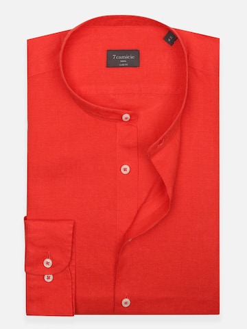 Slim fit Camicia business 'Caravaggio Essentials Linen Man Shirt Light Blue' di 7Camicie in arancione