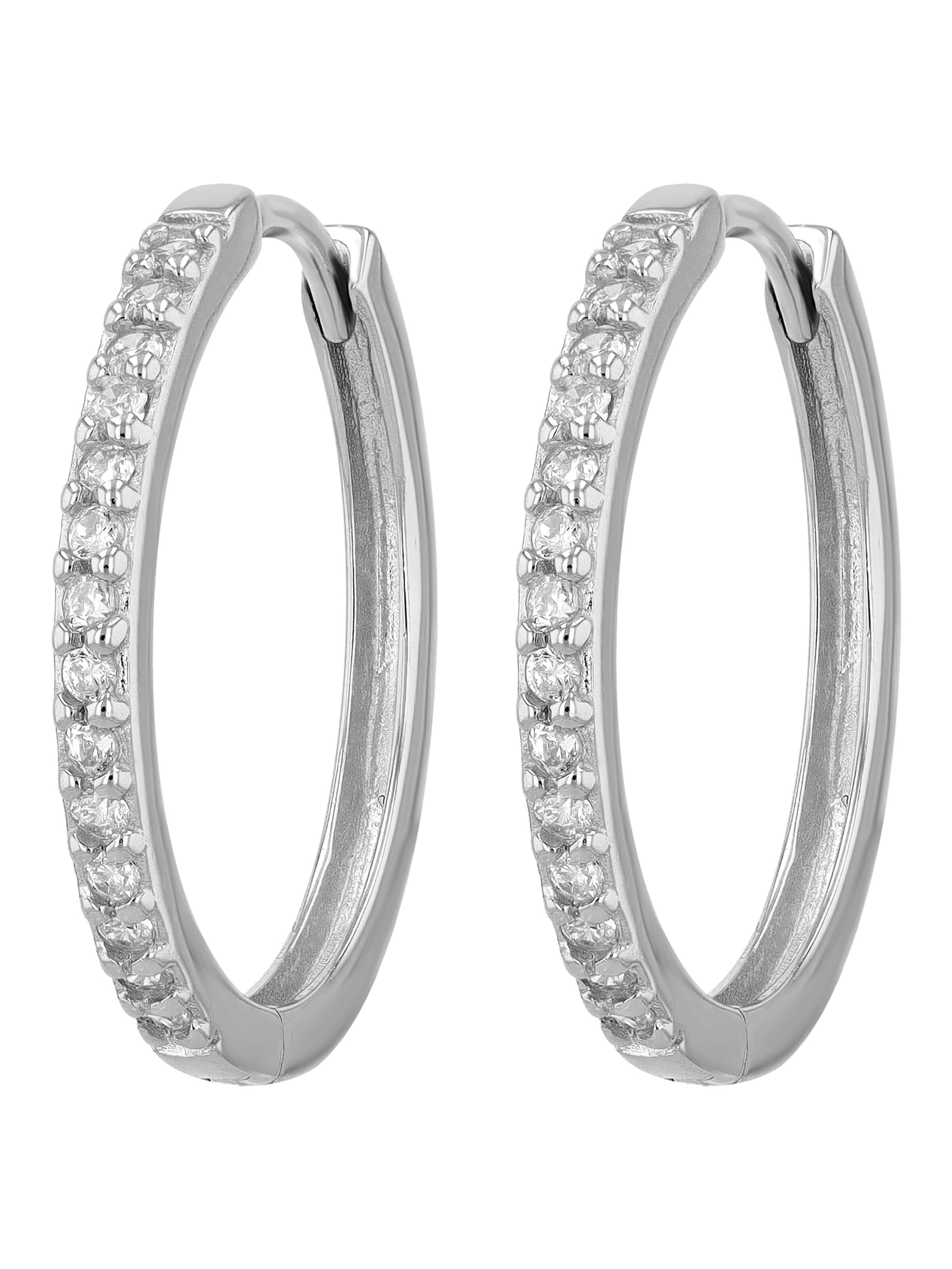Akzent Earrings '"Preti" aus 925 Sterlingsilber, rhodiniert, langlebig' in Silver