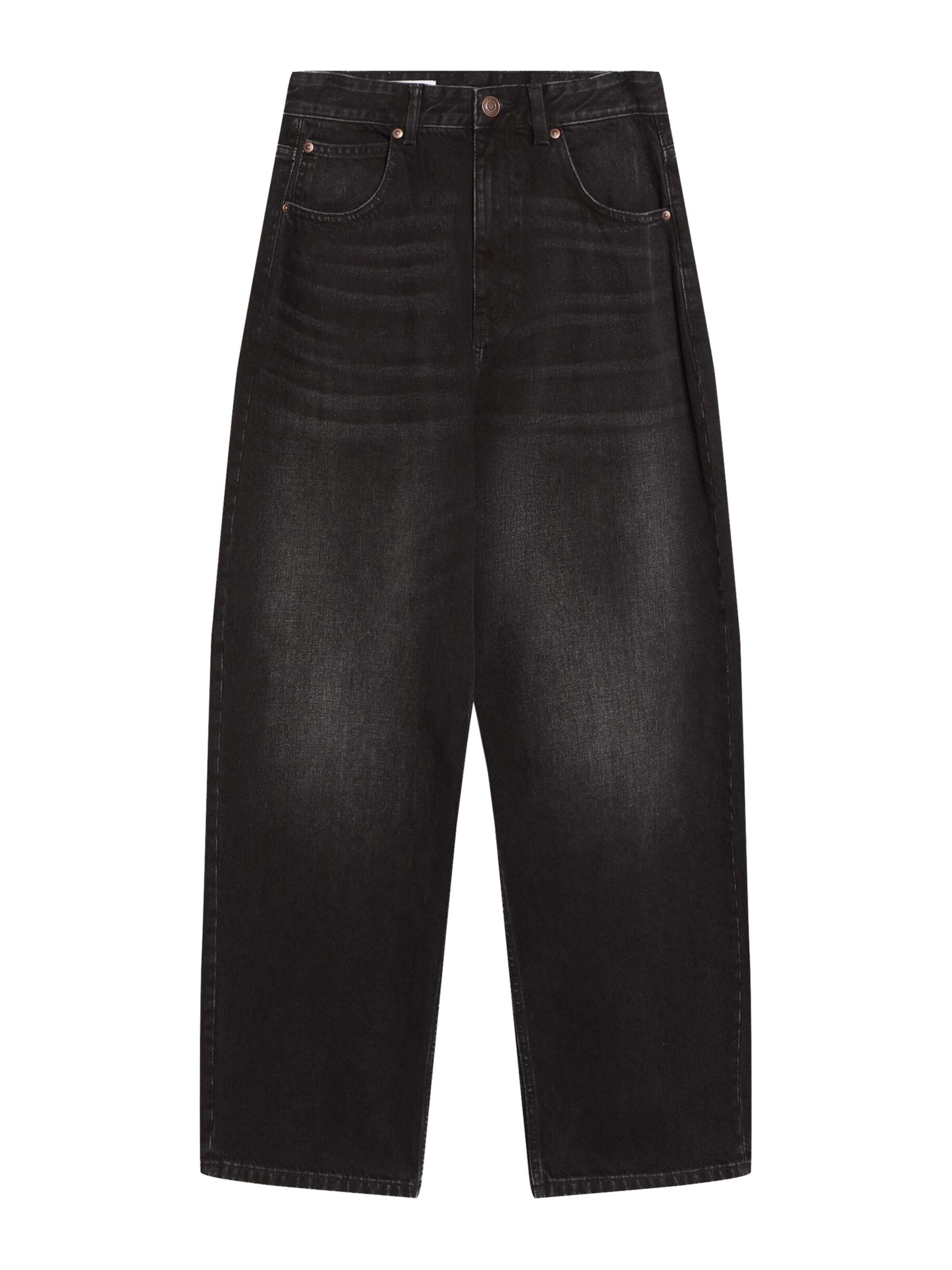 Bershka Baggy Дънки в черно: отпред