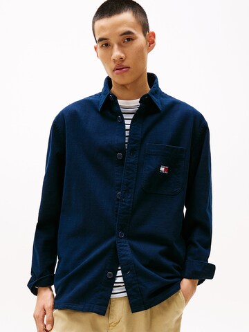 Tommy Jeans Comfort fit Overhemd in Blauw: voorkant